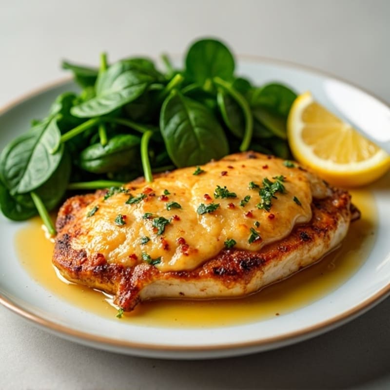 Lemon-Garlic Pan-Seared Chicken with Sautéed Greens