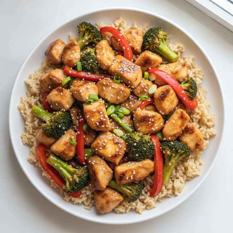Healthy General Tao Style Chicken Stir-Fry
