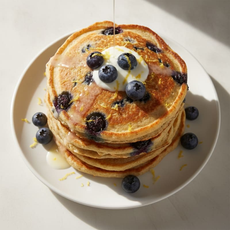 Blueberry Ricotta Pancakes with Lemon Zest