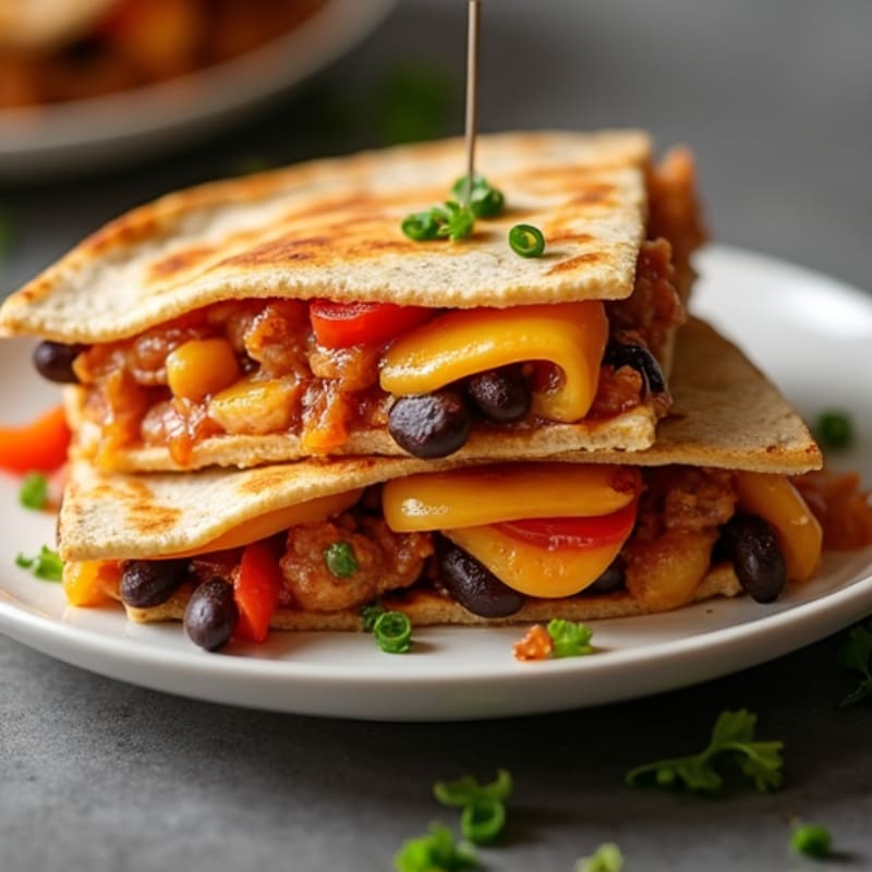 Smoky BBQ Chicken and Black Bean Quesadilla