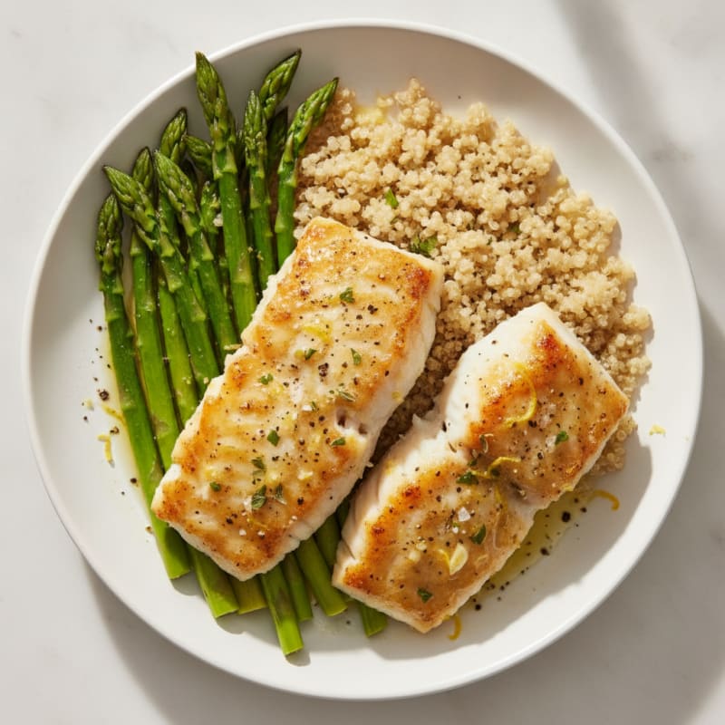 Lemon Herb Baked Cod with Asparagus