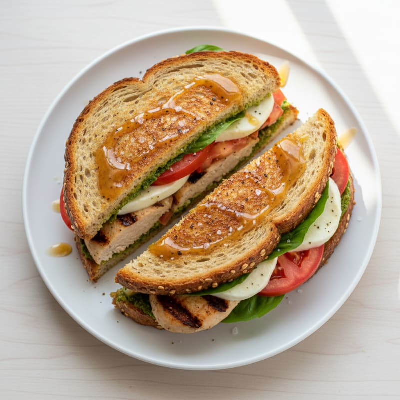 Golden Balsamic Caprese Grilled Sandwich