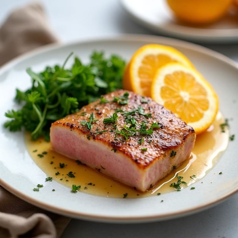 Herb-Crusted Seared Tuna with Citrus Glaze