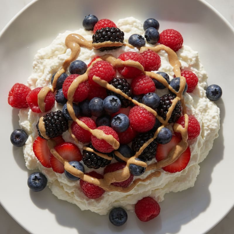 Silky Greek Yogurt Protein Mousse with Mixed Berries
