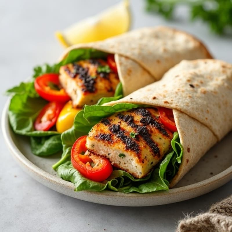 Herb-Grilled Chicken and Crisp Veggie Wrap