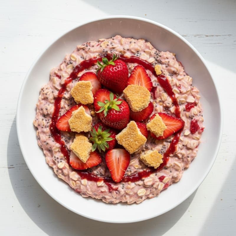 Creamy Strawberry Shortcake Overnight Oats