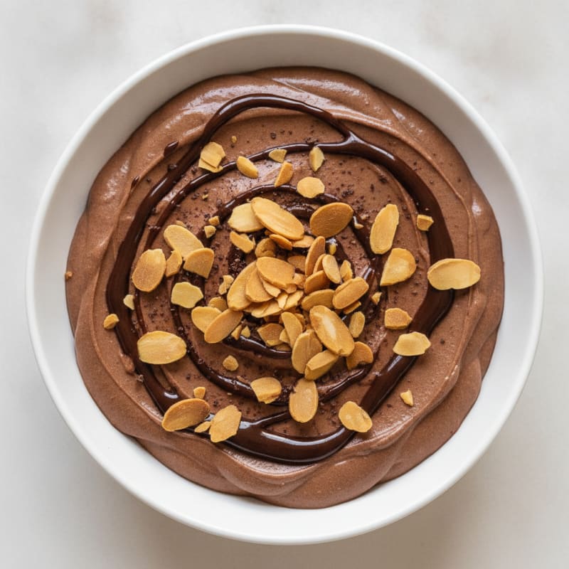 Silky Chocolate Protein Pudding with Toasted Almonds