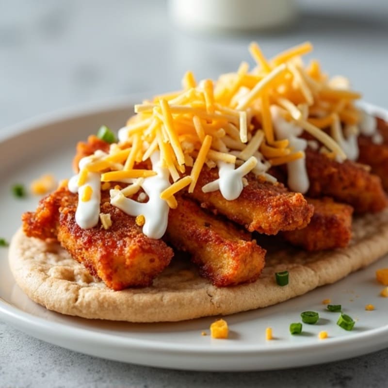 Crispy BBQ Ranch Chicken Flatbread