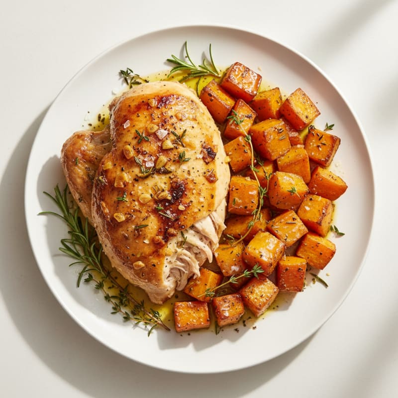 Garlic-Herb Roasted Chicken with Root Vegetables