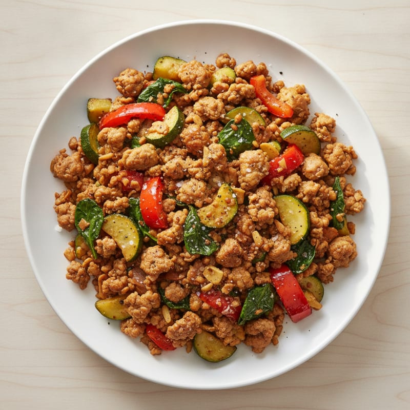 Savory Ground Turkey and Vegetable Skillet
