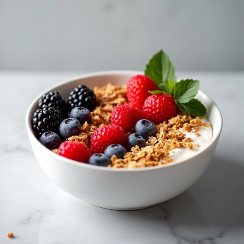 Greek Yogurt Bowl with Mixed Berries and Almond Butter