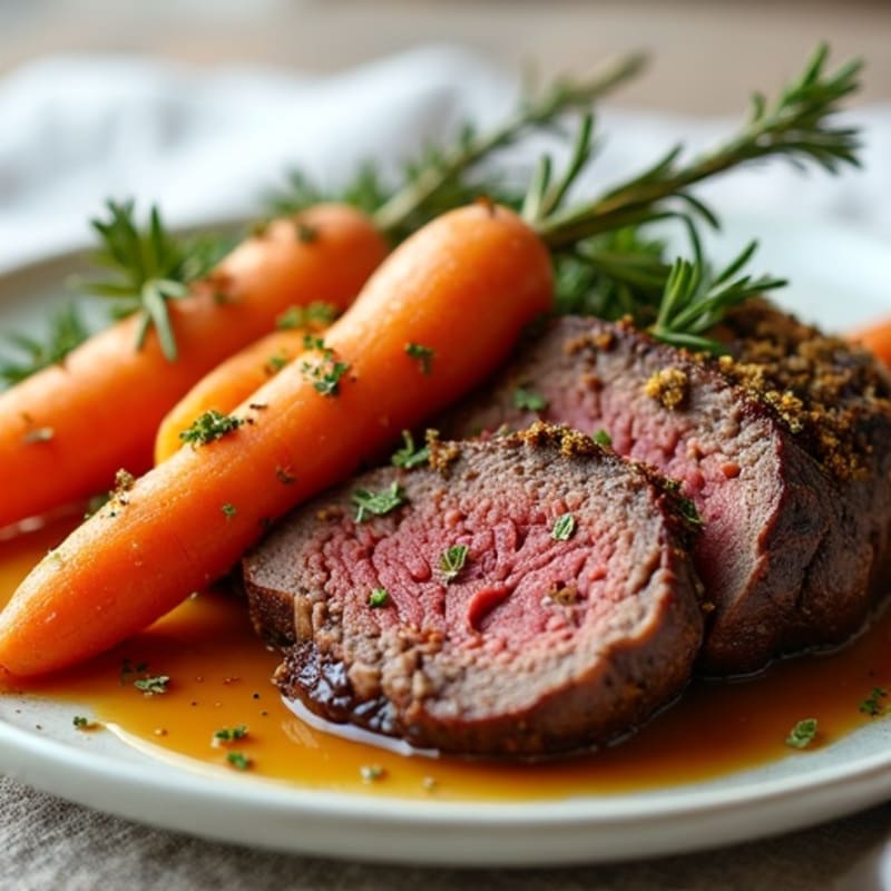 Herb-Crusted Tender Pot Roast with Root Vegetables