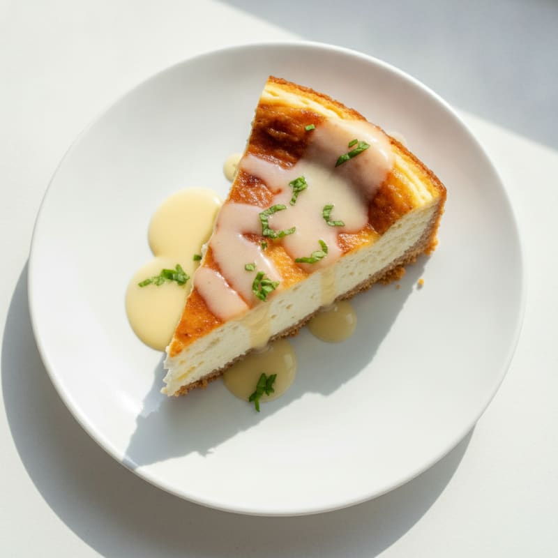 Silky Vanilla Greek Yogurt Protein Cheesecake