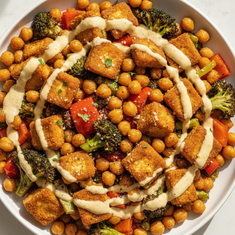 Roasted Vegetable and Chickpea Bowl