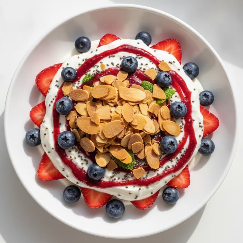Greek Yogurt Protein Parfait with Mixed Berries