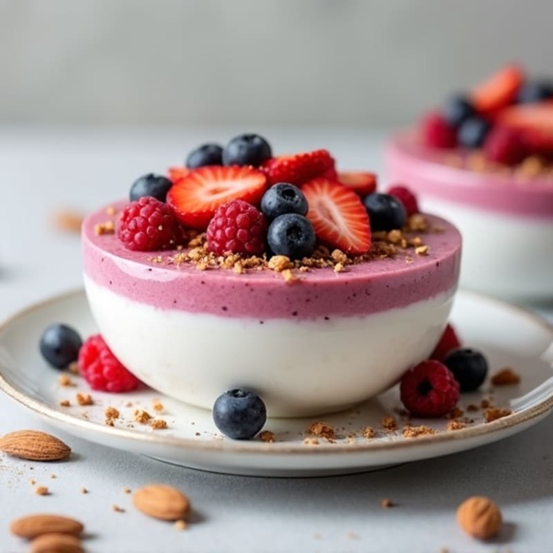 Silky Greek Yogurt Protein Pudding with Berries