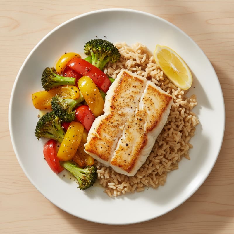 Pan-Seared Cod with Roasted Vegetables