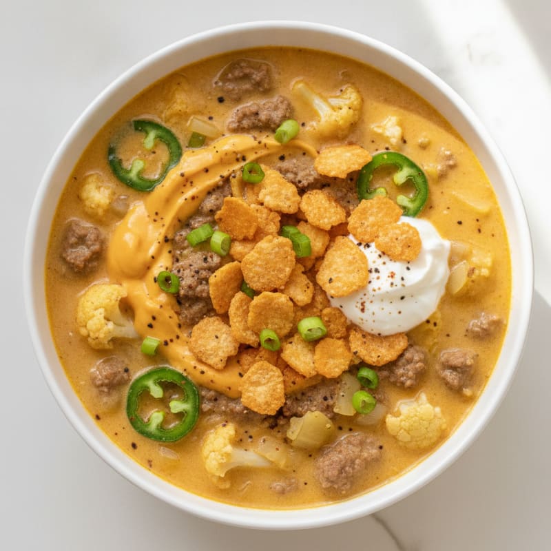 Cheddar Jalapeño Hamburger Slow Cooker Chowder