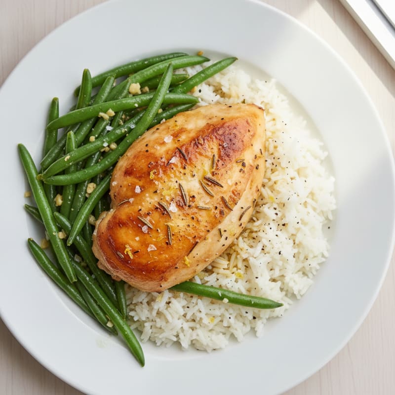 Lemon Herb Roasted Chicken with Rice