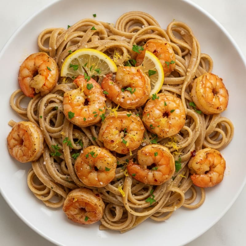 Garlic Butter Shrimp Scampi with Linguine