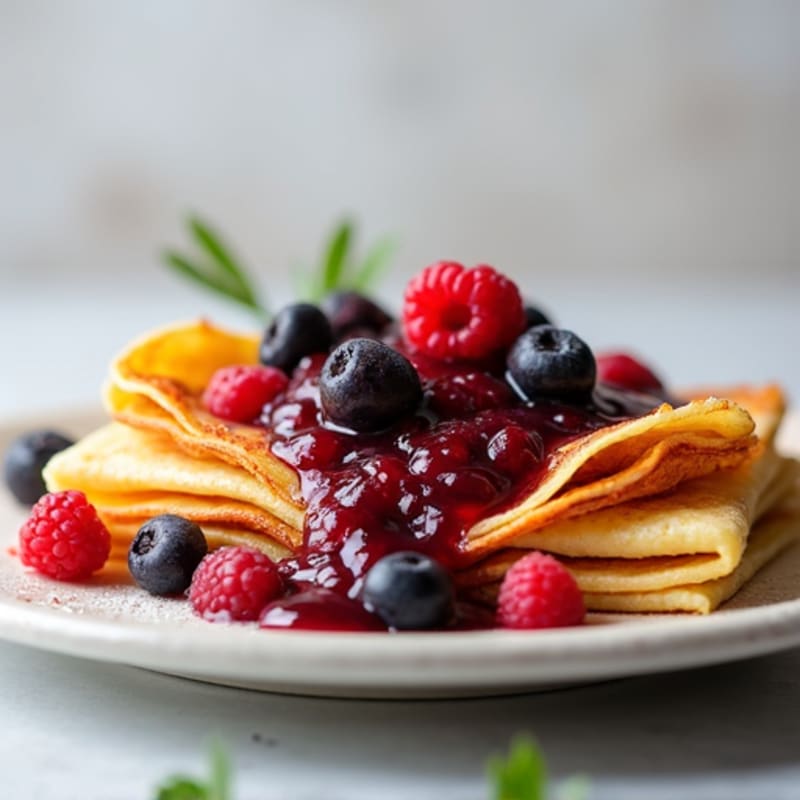 Protein-Packed Almond Flour Crepes with Berry Compote