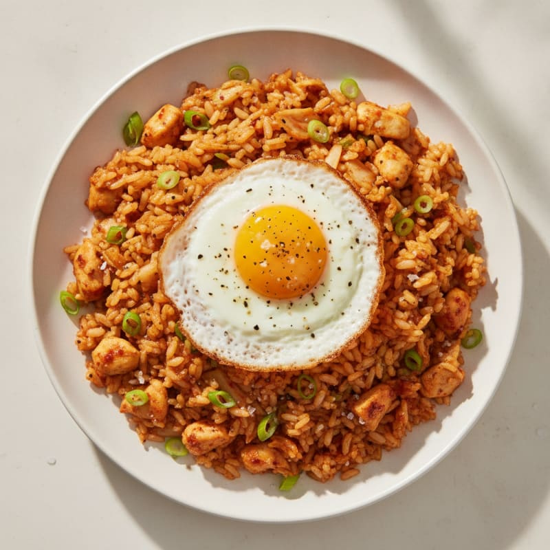 Kimchi Fried Rice with Fried Egg
