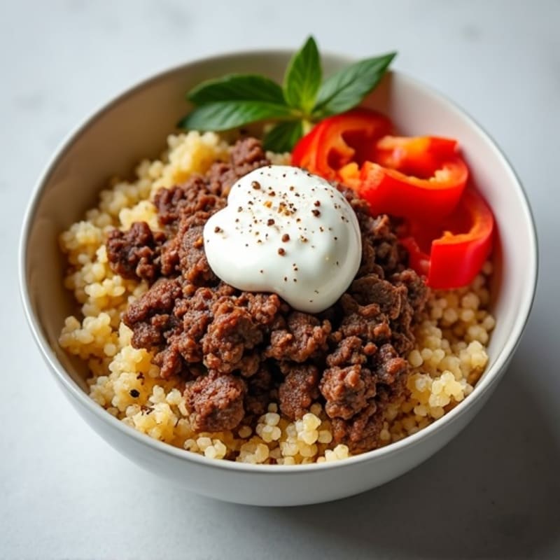 Seasoned Ground Beef Bowl with Special Sauce