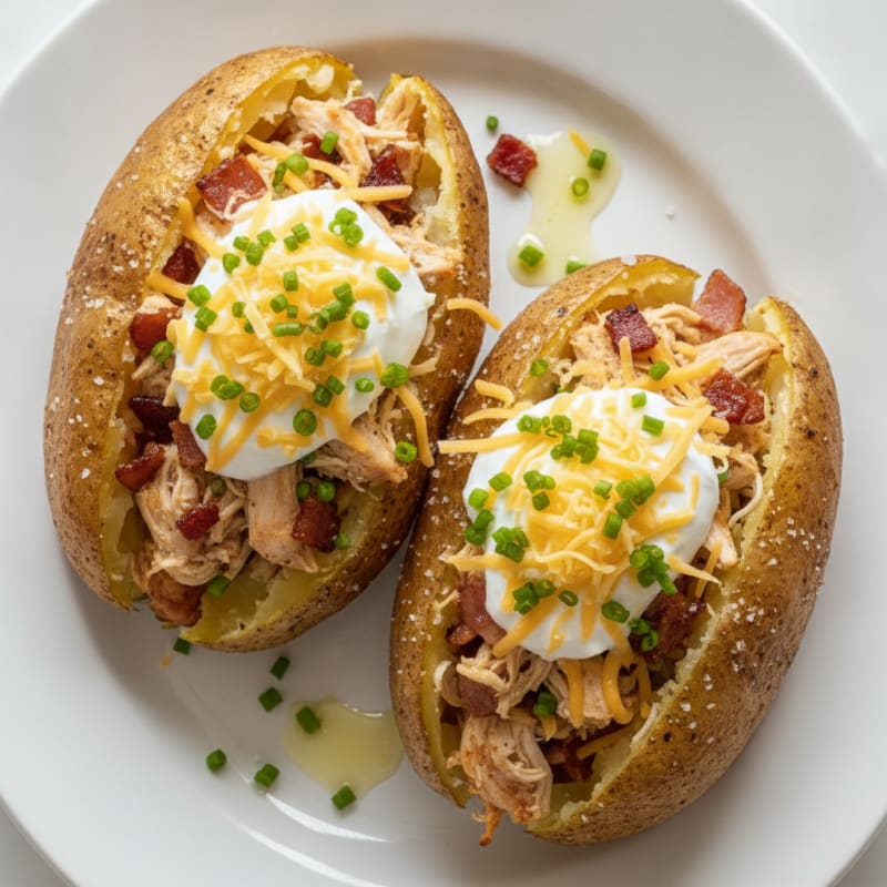 Loaded Baked Potatoes with Bacon and Chives