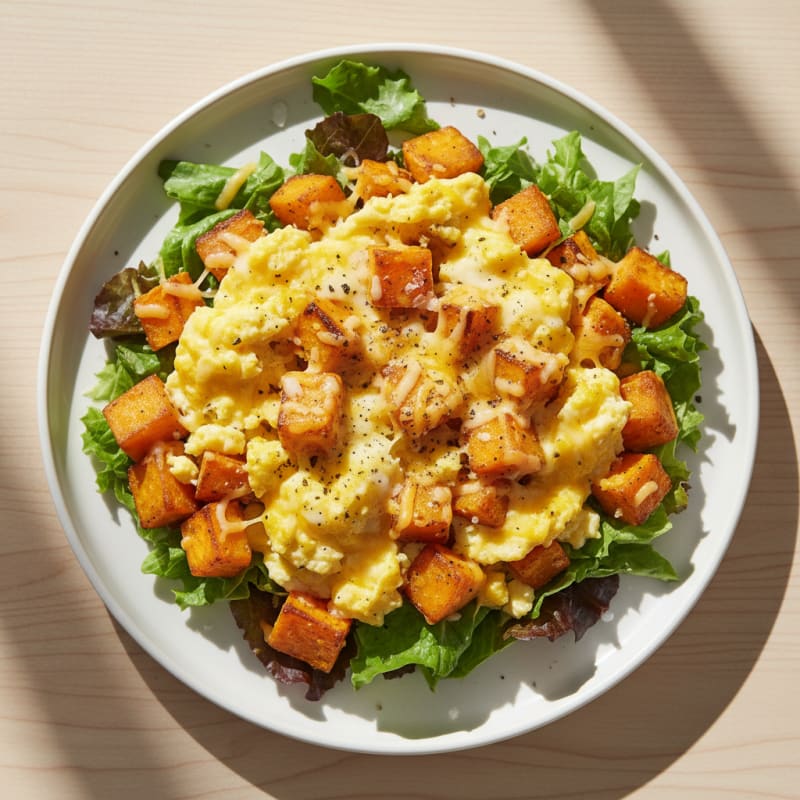 Sweet Potato and Egg Hash with Cheese
