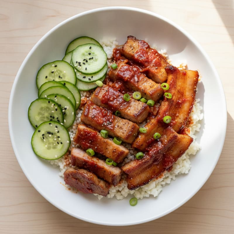 Spicy Gochujang Pork Belly Bowl