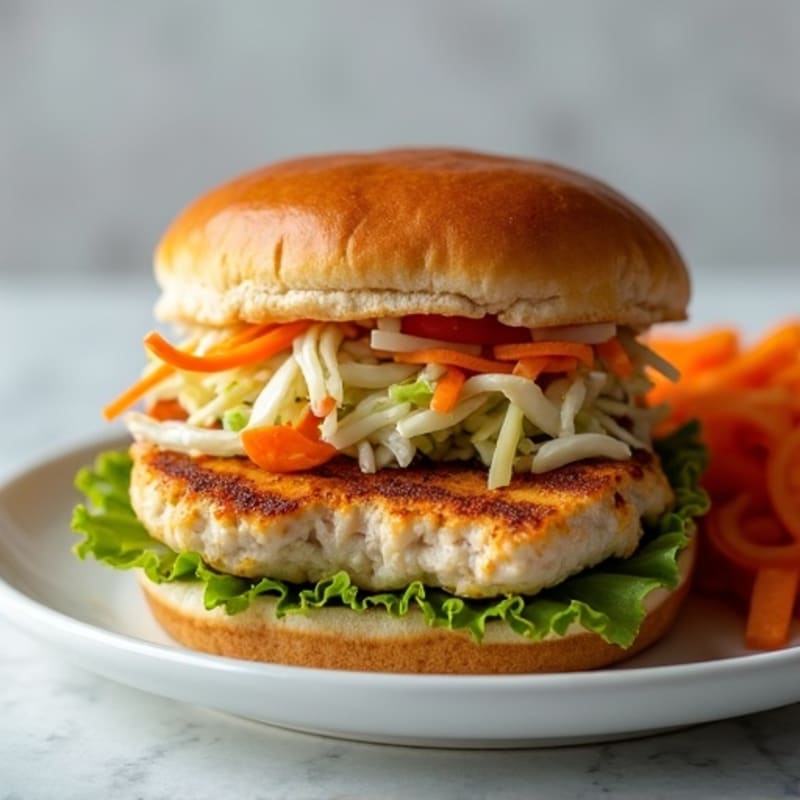 Grilled Chicken Burger with Crunchy Slaw