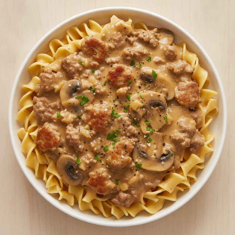 Classic Beef Stroganoff with Egg Noodles