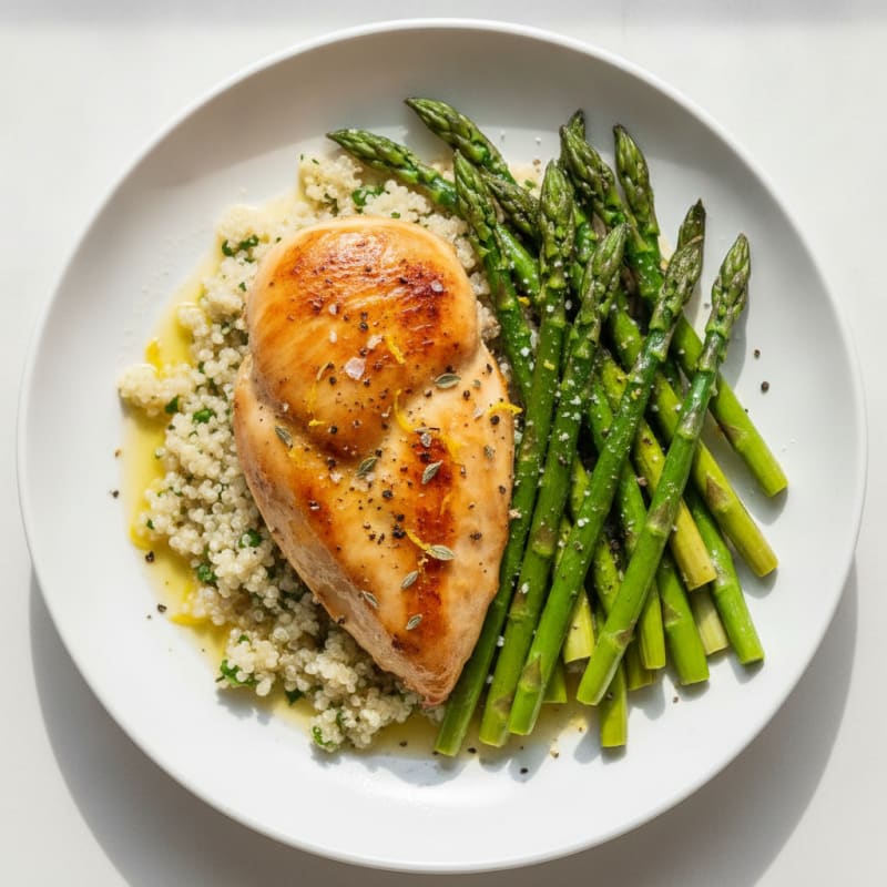 Lemon Herb Roasted Chicken and Asparagus
