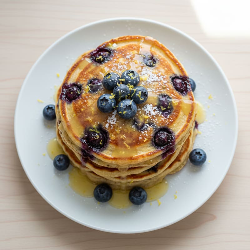 Blueberry Ricotta Pancakes with Lemon Zest