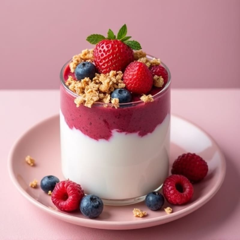 Greek Yogurt Protein Parfait with Mixed Berries