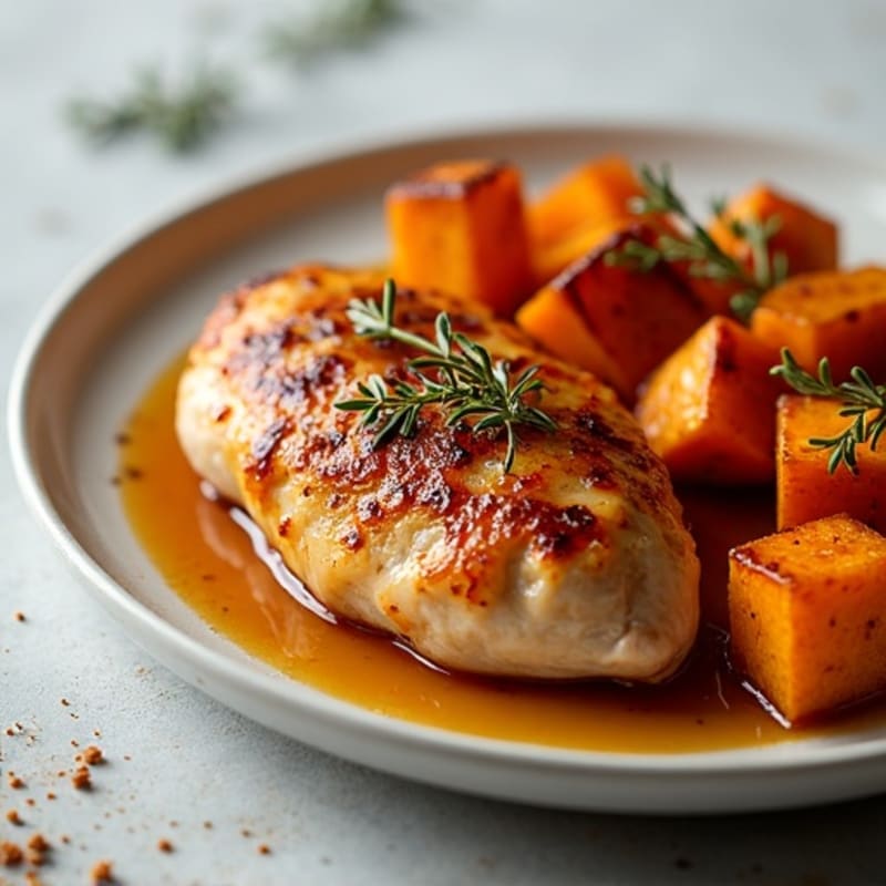 Cider-Glazed Autumn Chicken with Roasted Sweet Potatoes