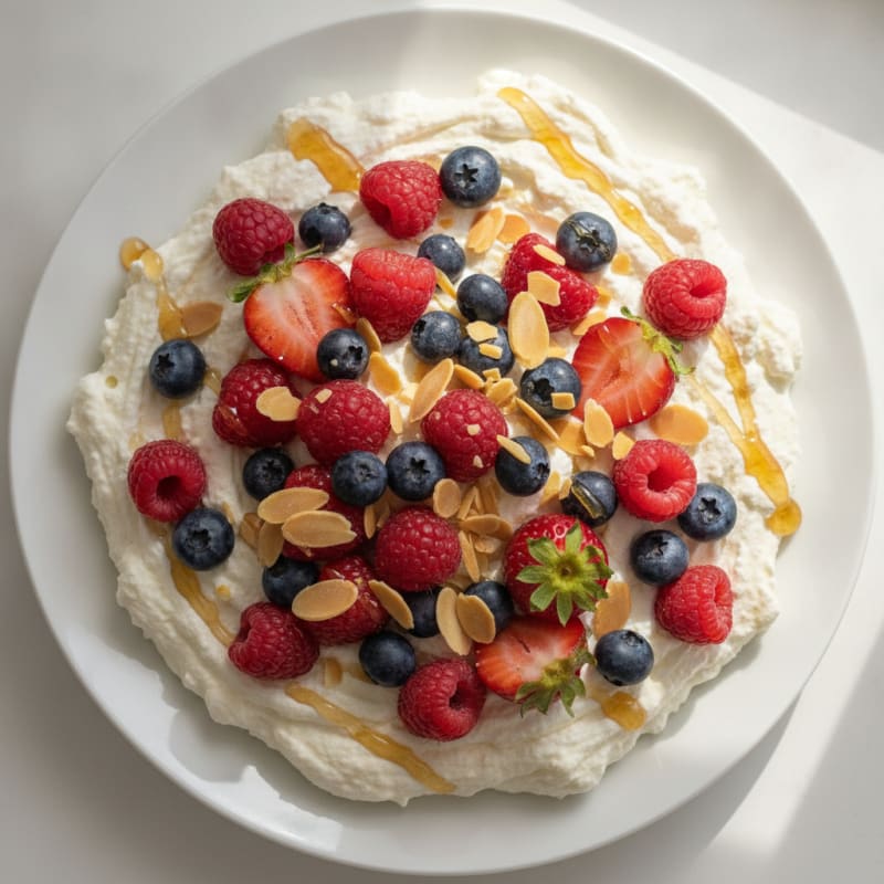 Greek Yogurt Protein Mousse with Mixed Berries