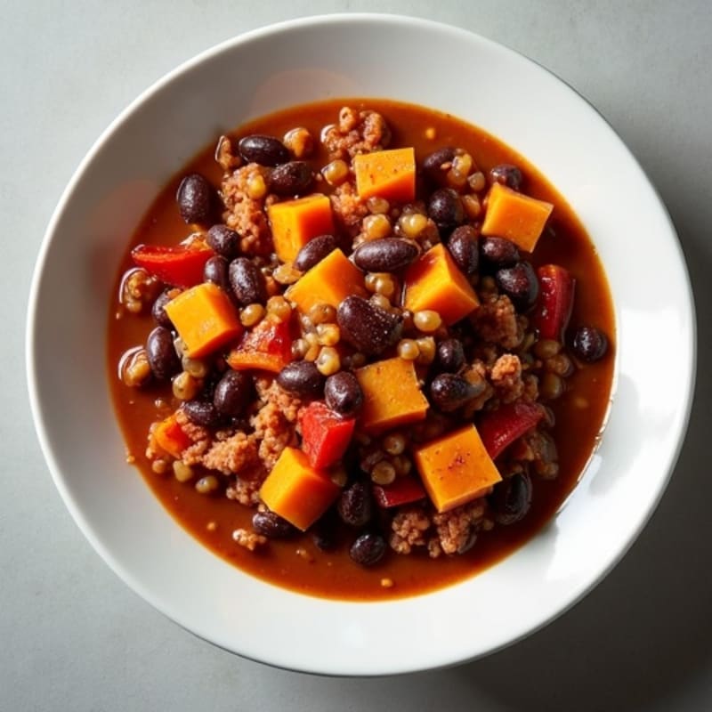 Smoky Black Bean Turkey Chili with Sweet Potatoes