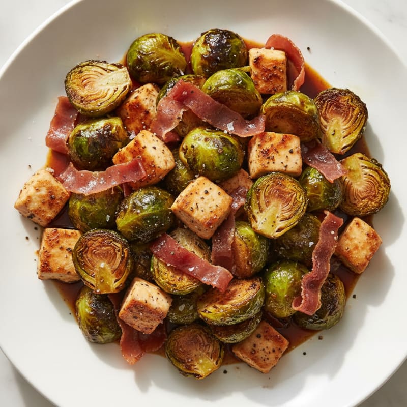 Balsamic-Glazed Brussels Sprouts with Prosciutto