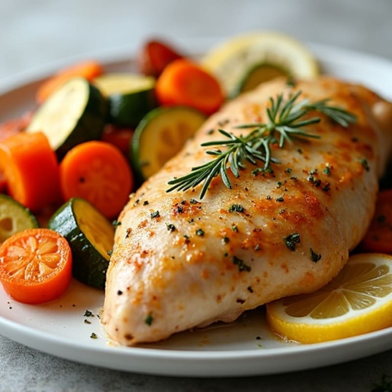 Lemon Herb Roasted Chicken with Crispy Roasted Vegetables