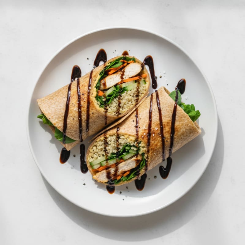 Hummus Quinoa Veggie Wrap with Balsamic