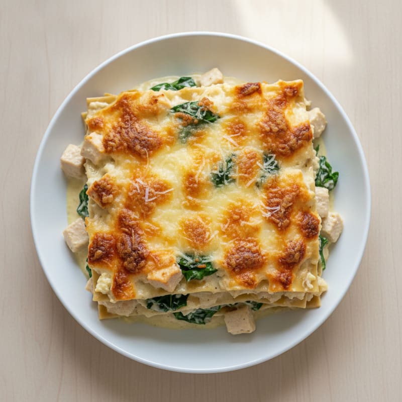 Chicken Alfredo Lasagna Bake