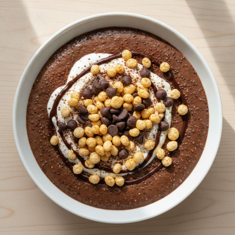 Silky Chocolate Protein Pudding with Chia Seeds