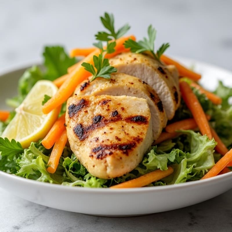 Grilled Chicken Breast with Crunchy Cabbage Slaw