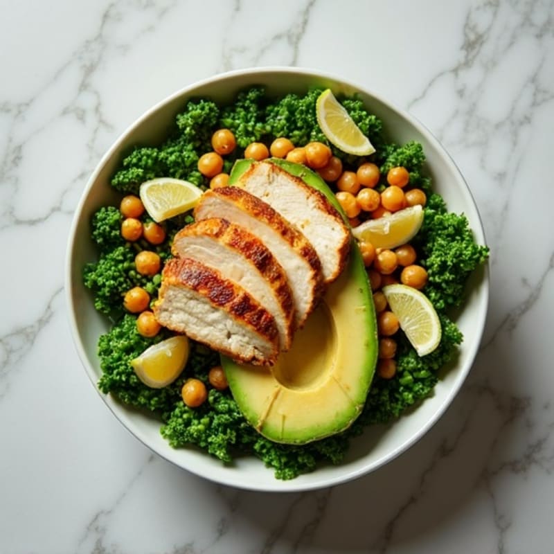 Crunchy Avocado Kale Bowl with Citrus Vinaigrette