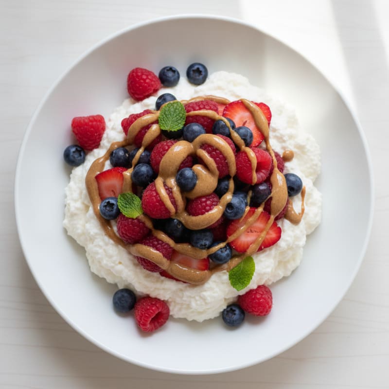 Silky Greek Yogurt Protein Mousse with Fresh Berries