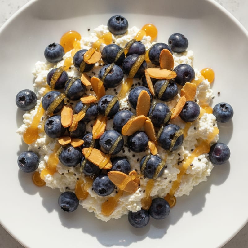 Cottage Cheese Berry Protein Bowl with Almonds