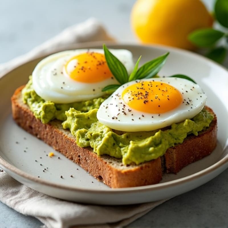 Whole Grain Toast with Creamy Smashed Avocado and Soft-Boiled Eggs