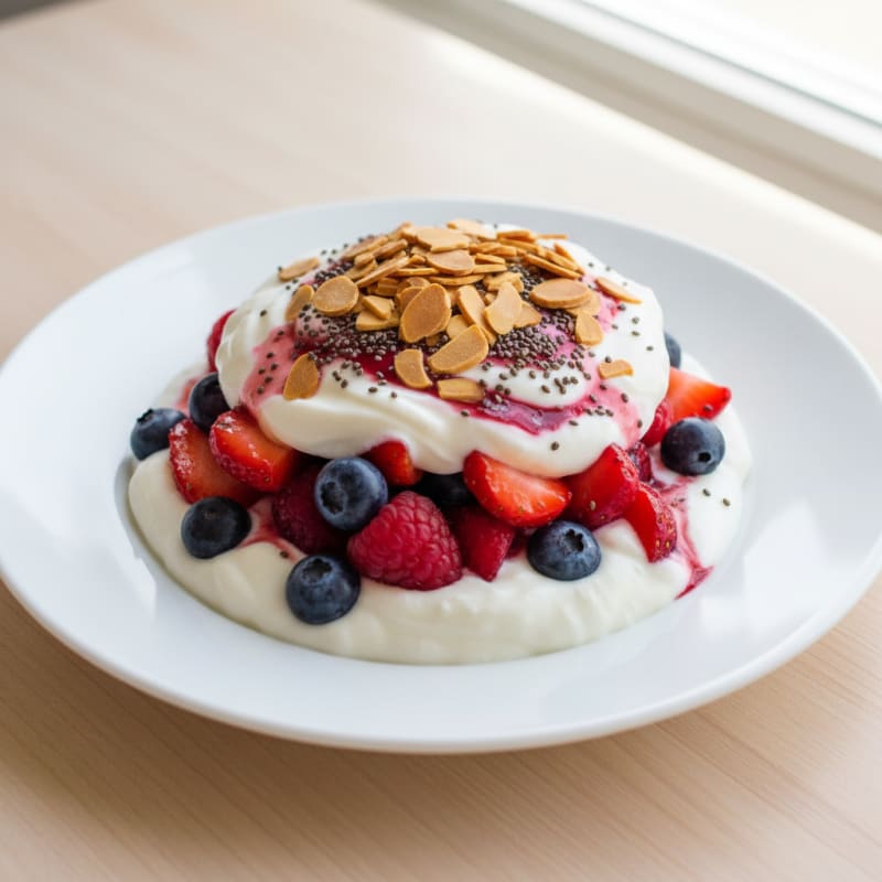 Greek Yogurt Protein Parfait with Mixed Berries