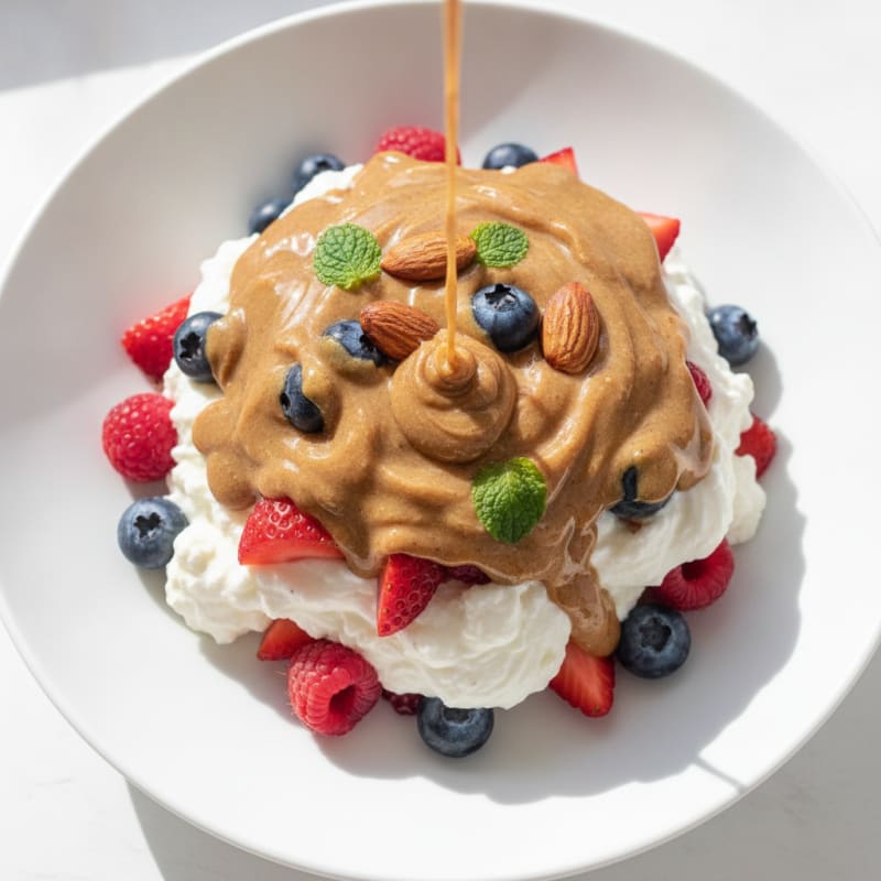 Greek Yogurt Protein Parfait with Berries and Almond Butter